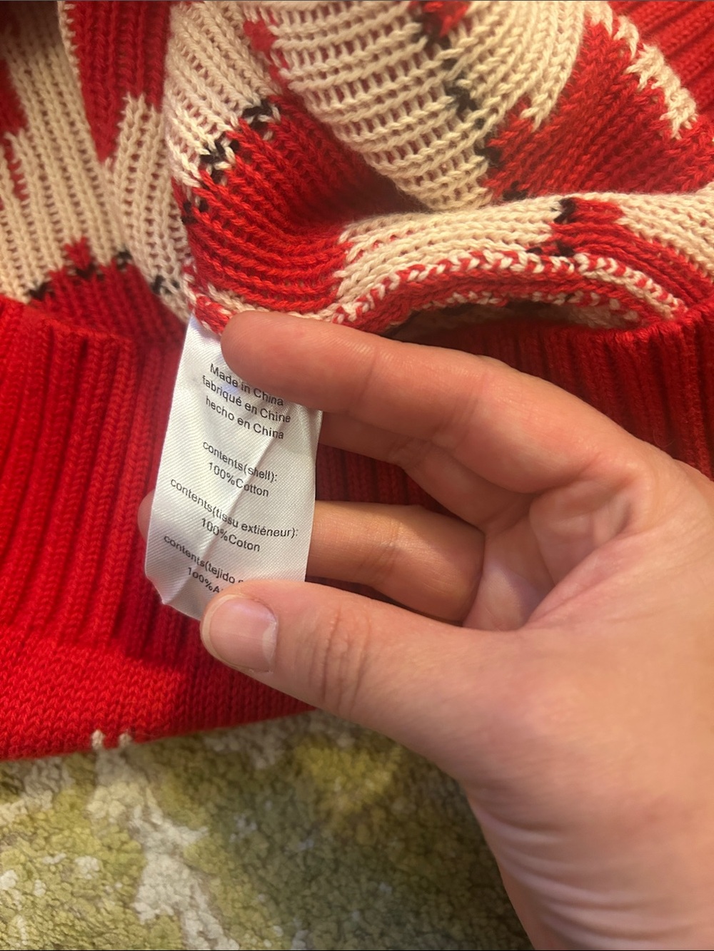 Red Sheep Pattern Crewneck Sweater - Picture 4 of 4